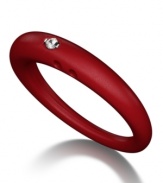 Stackable style with a hint of sparkle! DUEPUNTI's unique ring is crafted from cranberry-hued silicone with a round-cut diamond accent. Ring Size Small (4-6), Medium (6-1/2-8) and Large (8-1/2-10).