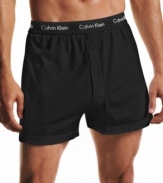 Cool and comfortable, these knit cotton boxers from Calvin Klein make a great choice for any day of the week.