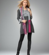 Style&co. puts a sophisticated spin on the colorblocking trend. Wear it with or without the matching scarf! (Clearance)