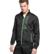 Streamlined for sport, designed for style, this Puma track jacket is the best of both worlds.