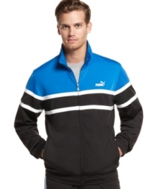 Top off your athletic look with this track jacket from Puma and embolden your sport style. (Clearance)