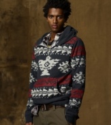 A comfortable, ultra-soft popover hoodie exudes classic downtown style in a Native-American-inspired print -- a perfect finish to any outfit. (Clearance)