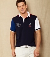 Make sure your nautical look is sea worthy with this polo shirt from Nautica.