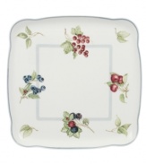 Lush ripened fruit adds stunning contrast to the creamy white porcelain of Villeroy & Boch's square Cottage Inn platter, giving casual meals a touch of traditional elegance.