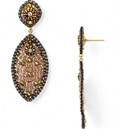 Delicate and dramatic. Miguel Ases' rose gold drops bring the glamour. Slip these beaded earrings in for instant party perfect.