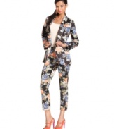 A hot fall must-have, these Bar III Front Row pants feature a bold wallpaper floral-print for an on-trend look -- pair it with the matching jacket!