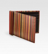 Multicolored striped leather with a convenient money clip.Eight credit card slotsLeather4¼W X 3½HMade in Italy