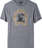 Lucky Brand celebrates the down-home funk of the Rocky Mountain Oyster Bar in a T-shirt emblazoned with a bull's head graphic.