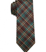 Contrast goes classy with this plaid Penguin tie.