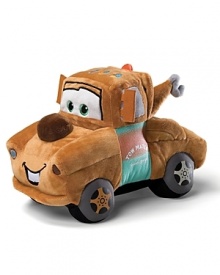 Mater races to save the world in Disney/Pixar's CARS 2!Though he is big and clunky, this soft plush modeled after the movie's cheerful character will surely race into any child's heart!