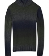 Ombre is in this season, get your trend on in this handsome mock neck sweater from DKNY Jeans.