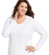 The perfect choice for stylish warmth--layered or worn alone. Climatesmart top by Cuddl Duds keeps your body in its comfort zone.