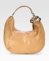 Supple calfskin leather in a slouchy hobo silhouette, finished with polished hardware for a signature look.Top handle, 7½ drop Top top closure One inside zip pocket One inside open pocket Suede lining 17W X 12H X 5½D Made in Italy