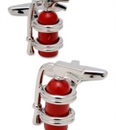 Your a fashionable first responder with these fire extinguisher cufflinks from Kenneth Cole Reaction.