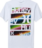 Color-up your casual style with this graphic t-shirt from Hurley.