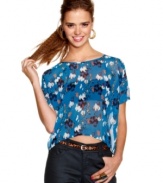 Delight yourself in this sheer cropped top from Material Girl -- an awesome addition to your day-to-night gear!