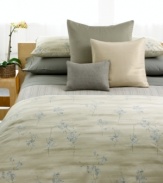 Delicate watercolor-inspired branches adorn this neutral-toned sham in ultrasoft combed cotton percale. (Clearance)