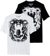 Ready for the concrete jungle? Bring a dose of the wild to your casual wardrobe with this graphic t-shirt from Sean John.