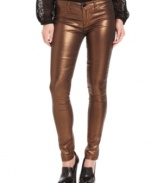 Steal the show in these metallic jeggings from Calvin Klein Jeans. With denim styling, they're a chic update to skinny jeans in blue or black!