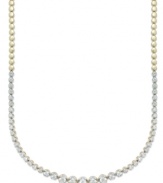 Up your glam factor. Yell'Ora's totally-chic necklace features graduated diamonds (2 ct. t.w.) set in a combination of pure gold, sterling silver and palladium. Approximate length: 17 inches.