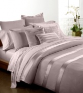 Elegant simplicity! The Essentials Dusk sham from Donna Karan adds sophistication and comfort to your bed with perfectly tailored alternating rows of shiny and matte silk charmeuse.