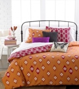 An exotic escape! Give you space a dose of extra flair with this Around the World duvet cover set, featuring an artistic design in vibrant orange hues. Pair with our assortment of decorative pillows.