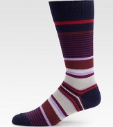 Soft and stretchy in a superior cotton knit with signature stripes allover.Mid-calf height80% cotton/20% nylonMachine washImported of Italian fabric