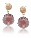 Fashionable facets. Brown faceted glass beads embellish Carolee's exquisite double drop earrings. Crafted in gold tone mixed metal, they're adorned by glittering post accents. Approximate drop: 1 inch.