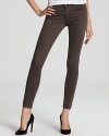 A sateen finish lends a luxe feel to these ultramodern Paige Denim skinny pants.