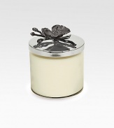 An unscented wax candle inspired by the textures of nature, crafted in polished and blackened nickel-plated metal with a glass jar by one of America's premier metalwork artists. From the Black Orchid CollectionSoy wax12.5 oz.5½H X 3¾ diam.Imported 