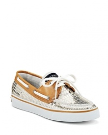 Evening at the yacht club? Dress accordingly with sequin-bedecked boat shoes from Sperry Top-Sider.