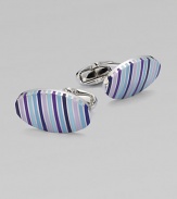 Signature stripes defines these handsomely crafted enamel cufflinks.90% copper/10% zinc1 x ½Imported