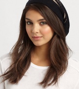 EXCLUSIVELY AT SAKS. A striped wool-blend hat with a hint of shimmer.Polyester/nylon/wool/angoraImported