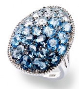 You can't beat these blues. EFFY Collection's beautiful mosaic ring features shades of round and oval-cut blue topaz (4-3/4 ct. t.w.) set in sterling silver. Size 7.