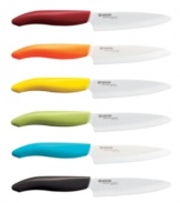 Invite precision results into your kitchen with a professional knife that delivers a difference you can feel. The incredibly lightweight construction of the ceramic blade balances perfectly in your palm for straight and thin slices. Holding its edge 10 times longer than other cutlery, this knife stands out with razor sharp angling that stays sharper, longer. 5-year warranty.