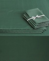 All together now. This clever and incredibly versatile Westin table in a bag set includes a tablecloth, napkins and placemats for up to eight guests. A hunter-green hue and subtle texture add to its timeless appeal. (Clearance)