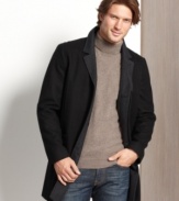 Pair this classic Melton wool coat from Nautica with a crisp pair of jeans for a modern, on-the-go look that keeps out the cold.