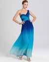 BCBGMAXAZRIA Gown - Ombre Print One Shoulder