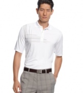 Smart, unpretentious, and casual polo shirt by Greg Norman for Tasso Elba. Works well with slacks, jeans, and golf shorts.