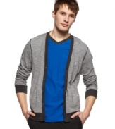 Layering your seasonal style comes easy with this lightweight cardigan from Kenneth Cole Reaction.