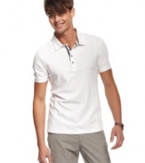 Polish up your preppy look with this dress polo shirt from Kenneth Cole New York.