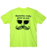 It's mustache madness on this tee by Hybrid.