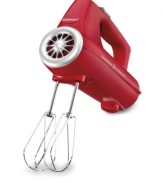 Bake on... in any space, any size. This hand mixer is the perfect addition for the budding baker who lives in a small space.  With the power and controls to tackle any recipe, this easy-to-use design opens the door to culinary creations that will wow guests and loved ones. 3-year limited warranty. Model CHM-3.