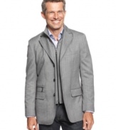 The perfect finishing touch, this herringbone blazer from Tasso Elba sets your style apart. And with a zip-out bib, you'll be ready for anything the weather has to offer.