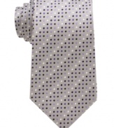 Steer away from standard stripes toward the updated pattern of this Alfani patterned tie.