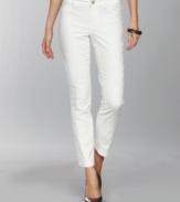 Jeans don't get any more sophisticated than this: INC's skinnies now come in a textured stretch-jacquard fabric!