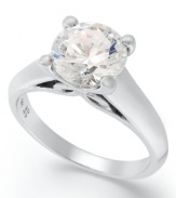 Simple bliss. This stunning sparkler features a round-cut diamond (2 ct. t.w.) set in polished 18k white gold.