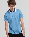 A modern polo from Burberry Sport, accented with a color block collar.