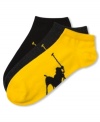 Step in sporty style with these gym socks by Polo Ralph Lauren.