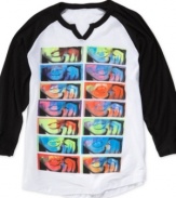 Modern meets classic with this graphic raglan-styled t-shirt from Bar III. Rock it with jeans or your favorite shorts.